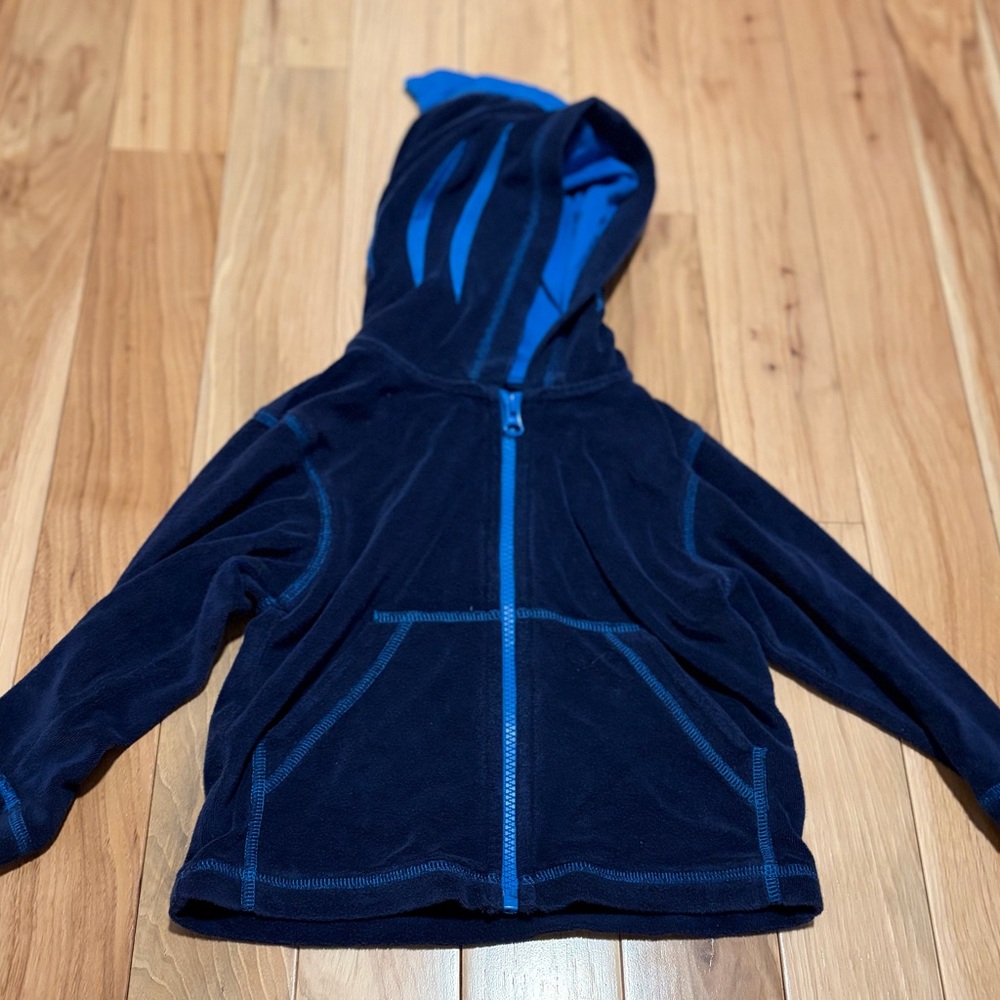 Hanna Andersson terry Navy and Blue shark Kids Hoodie